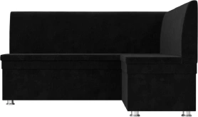 Кухонный диван угловой Уют Велюр Черный 150х125х88 (без декор. подушек)