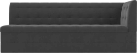 Кухонный диван Бриз с углом Велюр Серый 181х62х85 (без декор. подушек)