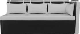Кухонный диван Метро с углом Экокожа Белый/Черный 188х64х88