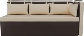 Кухонный диван Метро с углом Экокожа Бежевый/Коричневый 188х64х88