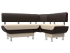 Кухонный диван угловой Альфа Рогожка Серый/Коричневый 155х124х77 (без декор. подушек)