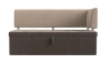 Кухонный диван Стоун Велюр 182х65х87 правый коричневый/бежевый (без декор. подушек)