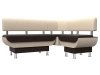 Кухонный диван угловой Альфа Рогожка Коричневый/Серый 155х124х77 (без декор. подушек)