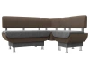 Кухонный диван угловой Альфа Рогожка Серый/Коричневый 156х125х77 (без декор. подушек)
