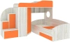 Кровать-чердак Кадет 2 с широкой лестницей Винтерберг/Оранжевый 90х200