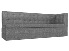 Кухонный диван Бриз с углом Рогожка Серый 181х62х85 (без декор. подушек)