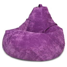 Кресло Мешок Груша Фиолетовый Микровельвет 85х85х125