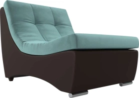 Модуль-кресло для дивана Монреаль Велюр/Экокожа 77х106х78 Бирюзовый/Коричневый (без декор. подушек)