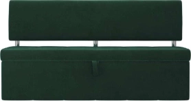 Кухонный прямой диван Стоун Велюр Зеленый 182х65х87 (без декор. подушек)