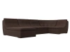 П-образный модульный диван Холидей Корфу 305х167х95 Коричневый (без декор. подушек)