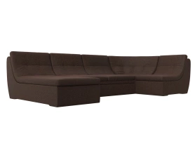 П-образный модульный диван Холидей Корфу 305х167х94 Коричневый (без декор. подушек)