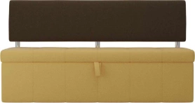 Кухонный прямой диван Стоун Микровельвет Желтый/Коричневый 182х65х87 (без декор. подушек)