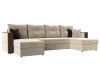 П-образный диван Валенсия Рогожка 296х155х73 Коричневый