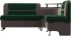 Кухонный диван с правым углом Сидней Велюр 172х135х89 Зеленый/Бежевый (без декор. подушек)