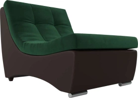 Модуль-кресло для дивана Монреаль Велюр/Экокожа 77х106х84 Зеленый/Коричневый (без декор. подушек)