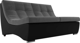 Модуль для дивана Монреаль Велюр/Экокожа 152х106х84 Серый/Черный (без декор. подушек)