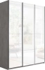 Шкаф-купе Прайм стекло белое/стекло белое/стекло белое 180х57х230 бетон