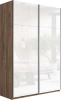 Шкаф-купе Прайм стекло белое/стекло белое 160х57х230 крафт табачный