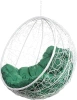 Кресло подвесное без стойки BiGarden "Kokos", белое зелёная подушка