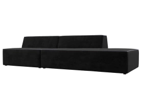 Модульный диван Монс Модерн 280х110х70 Велюр черный/серый правый (без декор. подушек)