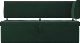 Кухонный прямой диван Стоун с углом Велюр Зеленый 182х65х87 (без декор. подушек)