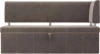 Кухонный прямой диван Стоун с углом Велюр Коричневый 182х65х87 (без декор. подушек)