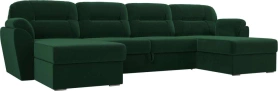 П-образный диван Бостон Велюр Зеленый 365х155х103 (без декор. подушек)