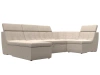 П-образный модульный диван Холидей Люкс Экокожа 320х181х91 Белый (без декор. подушек)