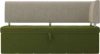 Кухонный прямой диван Стоун с углом Микровельвет Зеленый/Бежевый 182х65х87 (без декор. подушек)