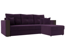 Угловой диван Валенсия правый угол 230х153х73 фиолетовый