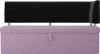 Кухонный прямой диван Стоун с углом Микровельвет Сиреневый/Черный 182х65х87 (без декор. подушек)