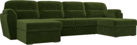 П-образный диван Бостон Микровельвет Зеленый 365х155х103 (без декор. подушек)