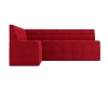 Кухонный диван угловой Атлантис 190х120х84 Микровелюр красный левый (без декор. подушек)