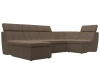 П-образный модульный диван Холидей Люкс Велюр 320х181х91 Серый (без декор. подушек)