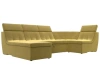 П-образный модульный диван Холидей Люкс Рогожка 320х181х91 Коричневый (без декор. подушек)