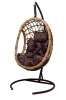Кресло подвесное Ривьера 102х126х205 коричневый/бежевый/подушка коричневая