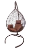 Кресло подвесное Сфера 100х115х200 коричневый/подушка коричневая