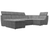 П-образный модульный диван Холидей Люкс Рогожка 320х181х91 Серый (без декор. подушек)