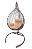Кресло подвесное Сфера Лайт 100х115х200 коричневый/подушка бежевая