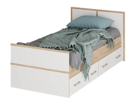 Кровать Сакура 90х200 Дуб сонома/Белый (без основания)