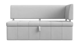 Кухонный диван Стоун Велюр 182х65х87 правый белый (без декор. подушек)