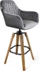 Барный стул SHT-ST38/S93 серый/дуб/чёрный