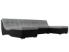 П-образный модульный диван Монреаль Рогожка/Экокожа 306х171х84 Серый/Черный (без декор. подушек)