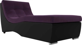 Модуль-канапе для дивана Монреаль Велюр/Экокожа 77х172х78 Фиолетовый/Черный (без декор. подушек)