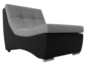 Модуль-кресло для дивана Монреаль Рогожка/Экокожа 77х106х84 Серый/Черный (без декор. подушек)