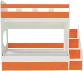 Кровать двухъярусная Юниор-1 Белый/Оранжевый 80х190