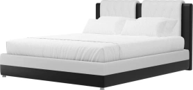 Кровать Камилла Экокожа 160х200 Белый/Черный