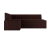 Кухонный диван угловой Вермут 193х113х82 Велюр темно-коричневый левый (без декор. подушек)