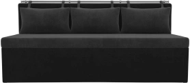 Кухонный прямой диван Метро Велюр Серый/Черный 183х64х88