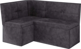 Кухонный диван угловой Вегас 136х80х96 темно-серый (без декор. подушек) Дисконт (Невозвратный товар!)